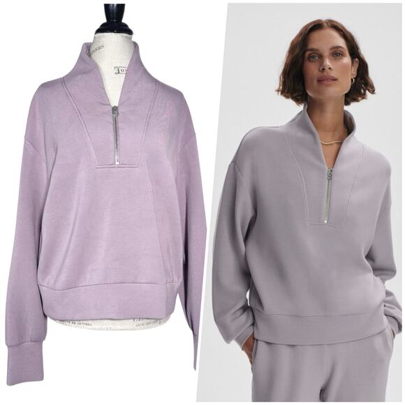 Varley Tops - Varley | Women | Davidson Doublesoft Lilac Athletic Half Zip Sweatshirt | Large